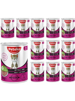 Aesco Peteko Yetişkin Kedi Biftekli Pate 400 gr x 12 Adet