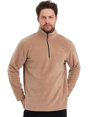 Aesco Slazenger Sanne In Erkek Dik Yaka Fermuarlı Toprak Polar