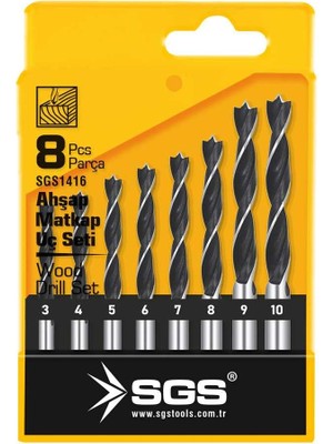 Aesco 8 Parça Ahşap Matkap Uç Seti (3-4-5-6-7-8-9-10) SGS1416