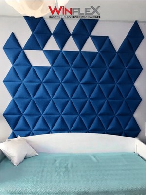 Winflex Üçgen Kumaş Kaplı Akustik Panel (40X50 cm - 1 Adet) Mavi