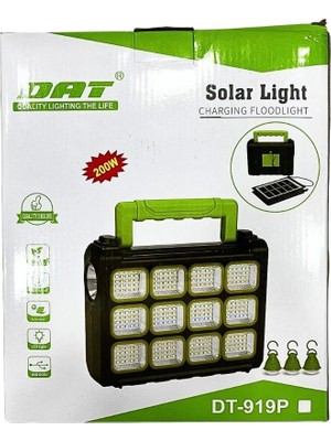 200W USB Şarjlı Solar Projektör