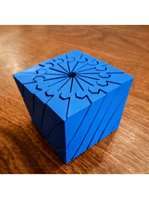 3D Baskı Twisting Küp - Mekanik Dönen Bulmaca Küpü-Mavi