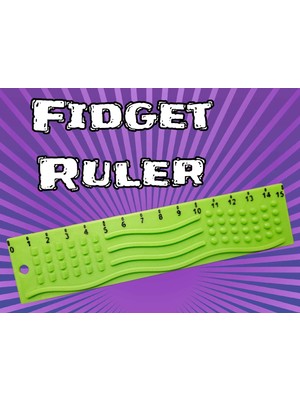 3D Baskı Dokunsal Fidget Cetveli - Kabartmalı Stres ve Odaklanma Oyuncağı - Yeşil