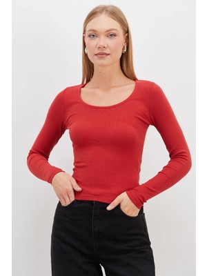FullaModa Basic U Yaka Slim Fit Crop Body