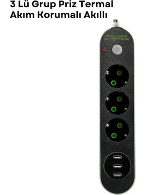 Akıllı Bayi 3 USB Portlu Üçlü Priz CXE103