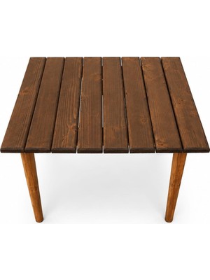 Ender Katlanabilir Ahşap Kamp Masası 60x60 cm | Masif Ahşap Piknik, Balkon ve Bahçe Masası