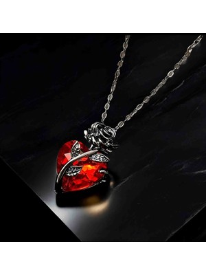 Kiraz Çiçeği Jewelry Kore Tarzı Gotik Kalpli Kolye