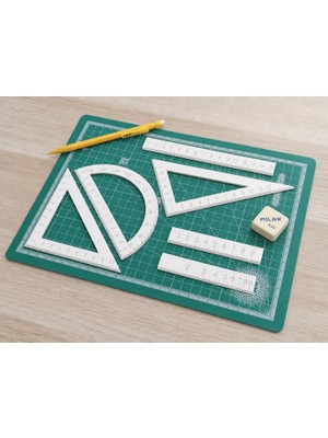 Bezos 3D Baskı Geometri Cetvel Seti - Iletki, Gönye ve Ölçüm Araçları - Beyaz