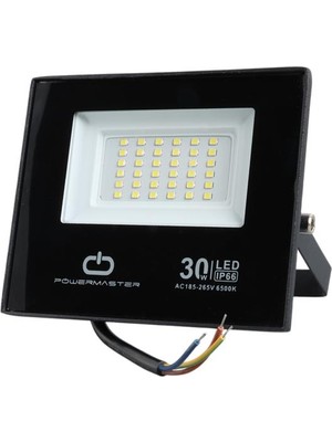 Akıllı Bayi PM-22585 30 Watt - 220 Volt 6500K IP66 150* Işık Açısı Siyah Slim Kasa LED Projektör