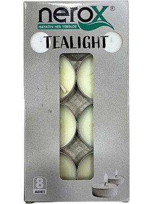 Akıllı Bayi 8'li Beyaz Tea Light Mum