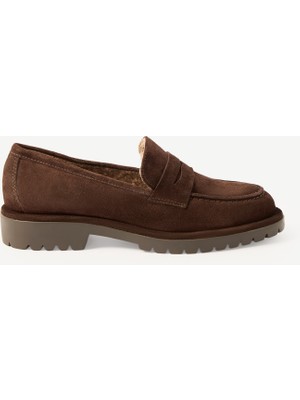 Yargıcı Kürklü Süet Loafer