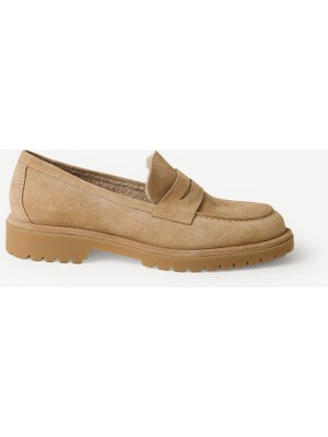 Yargıcı Kürklü Süet Loafer