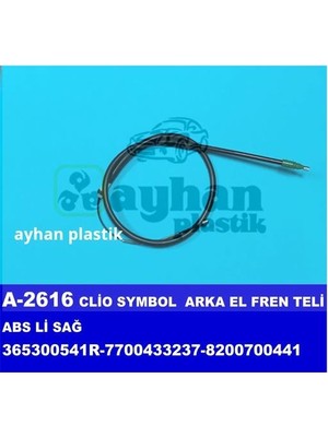 Ayhan Dpmix-Hb Arka El Fren Teli Sağ Renault Clio Symbol Abs Li