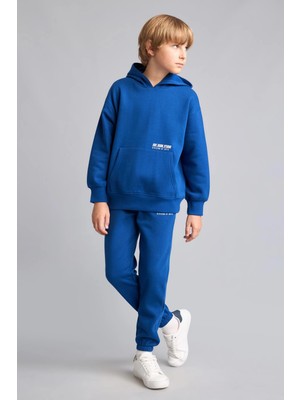 DeFacto Baskılı Lastikli Paça Kalın Kumaş Jogger Eşofman Altı Erkek Çocuk H9685A826WN