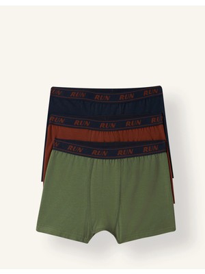 DeFacto Beli Yazılı Penye 3'lü Boxer Erkek Çocuk I4139A826AU