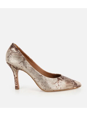 Hotiç 01AYH336270A540 KADIN Deri Gold Ince Topuklu Stiletto