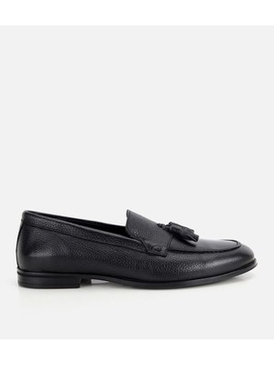 Hotiç 02AYH329660A100 ERKEK Deri Siyah Yumuşak Dokulu Püskül Detaylı Klasik Loafer