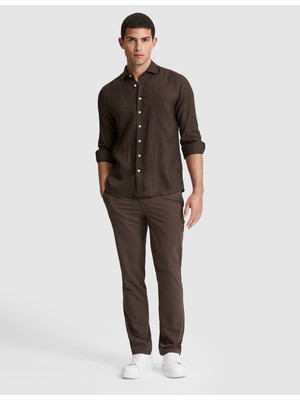 Pierre Cardin Kahverengi Slim Fit Esnek Bel Klasik Jogger Pantolon 50325166 VR029 Erkek Günlük Kullanım İçin