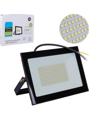 PM-22572 100 Watt - 220 Volt 6500K IP66 150* Işık Açısı Siyah Slim Kasa Beyaz LED Projektör
