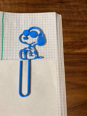 Bezos 3D Baskı Gözlüklü Sevimli Köpek Figürlü Kitap Ayracı 4lü - - Mavi
