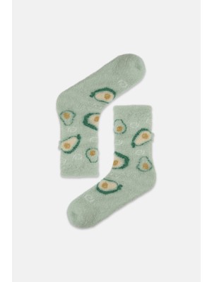 Suwen Fluffy Avocado Soket Çorap
