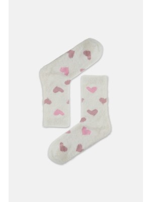 Suwen Fluffy Hearts Soket Çorap