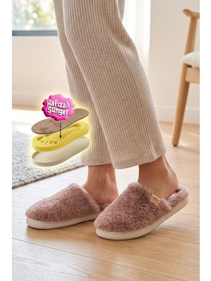 Twigy Elis Peluş Kadın Ev Terliği Pudra 36/41