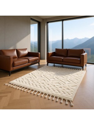 Venucci Home & Living Ariana Modern Bukleli Yumuşak Peluş Halı 60 x 110 cm Çocuk Odası için
