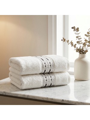 Dantela Azur 2'li Nakışlı El Havlusu Seti 50X90 cm
