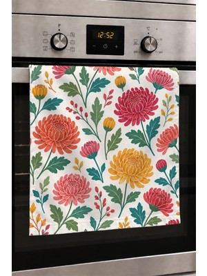 Valerine Life El Kurulama Havlusu 30X50CM Mutfak, Fırın Için Pamuklu Emici Kasımpatı Bahçesi