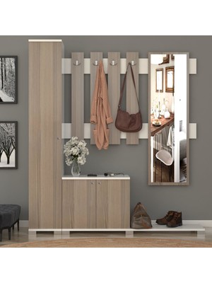Remaks Akasya Modern Tasarımlı Vestiyer Portmanto Takımı Cordoba 33 cm Derinlik 177 cm Yükseklik