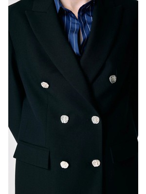adL Kruvaze Gabardin Ceket Siyah 11946920002