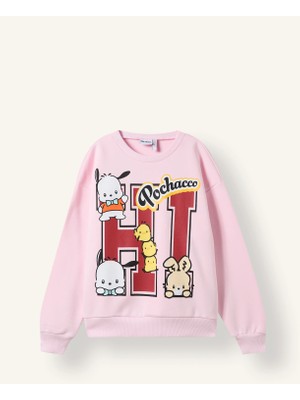 DeFacto Relaxed Fit Bisiklet Yaka Pochacco Baskılı Sweatshirt Kız Çocuk I5076A826AU