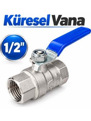 Badem10 Küresel Vana Metal 1/2 Inç Dayanıklı Gövde Su Tesisatı Aç Kapa Bağlantı Vanası Ev Iş Sanayi Tipi