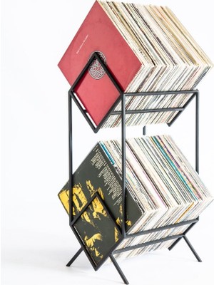 Merzana Metal Plak Organizer, Dergilik ve Kitaplık, Elektrostatik Boyalı Modern Tasarım