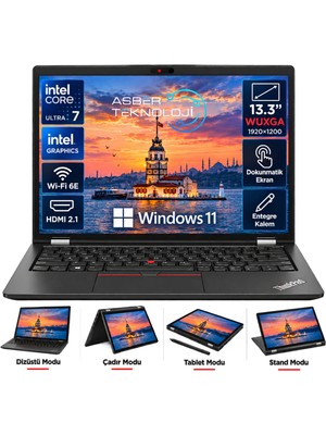Lenovo Thinkpad L13 Yoga Intel Core Ultra 7 165U 32GB 2tb SSD 13.3" Wuxga IPS Dokunmatik+Kalem Windows 11 Pro Asbertech