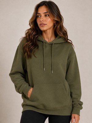 Feyece Kadın/unısex Kapüşonlu Kanguru Cepli Regular Fit Sweatshirt