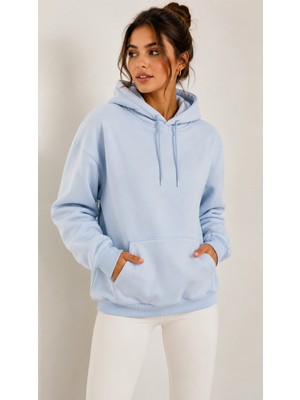Feyece Kadın/unısex Kapüşonlu Kanguru Cepli Regular Fit Sweatshirt