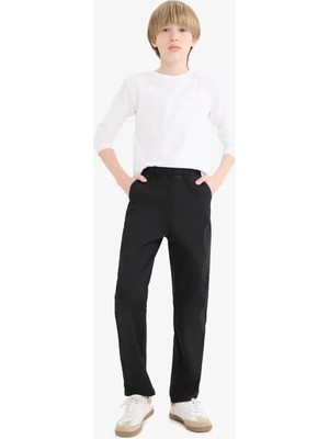DeFacto Düz Paça Gabardin Okul Siyah Erkek Çocuk Pantolon T8850A6/BK81