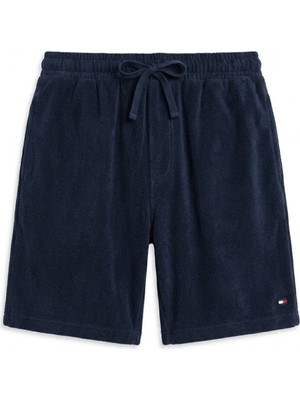 Tommy Hilfiger Erkek Şort Beli Lastikli Bağcıklı Yan Cepli Frote Kumaş Günlük Spor Rahat Kesim Sezonluk Şık MW0MW42880