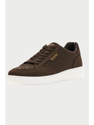 Guess Kadın Sneaker Ayakkabı Süet Monogram Desenli Bağcıklı Düz Taban Günlük Casual Rahat Model FMTYUJSUE12