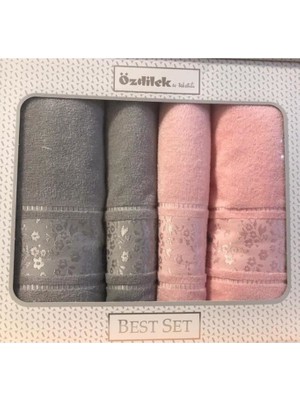 Özdilek Camellia Gri-Pembe Best Pamuk Havlu Set