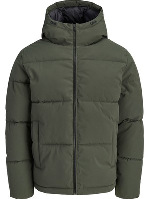 Jack & Jones Erkek Ayarlanabilir Bagcikli Kapüsonlu Puffer Ceket - Galaxy