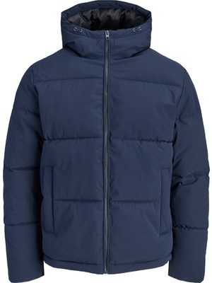 Jack & Jones Erkek Ayarlanabilir Bagcikli Kapüsonlu Puffer Ceket - Galaxy