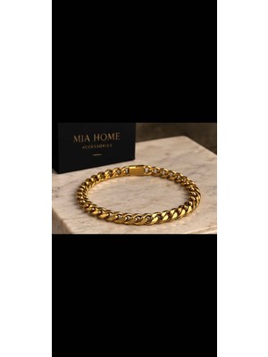 Xuping Unisex Gold Gurmet Zincir Bileklik Paslanmaz Çelik Şık Klasik Tasarım