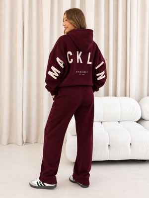 Macklin Unisex Kadın Erkek M A C K L I N Sırt Baskılı Oversize 3 Iplik Kapüşonlu Sweatshirt ve Baggy Eşofman Altı