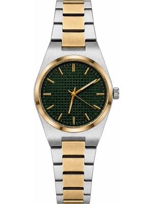 Aybars Erkek Kadın Kol Saati, Çelik Kordon, Yeşil Kadran Quartz Analog Bilek Saati