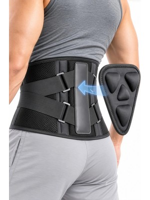 Arnee Medikal Bel Korsesi Ekstra 3D Bel Dolgu Aparatlı Balenli Bel Destek Korsesi Medikal Korse  Unisex Kullanım İçin Nefes Alabilir Kumaş Özellikli