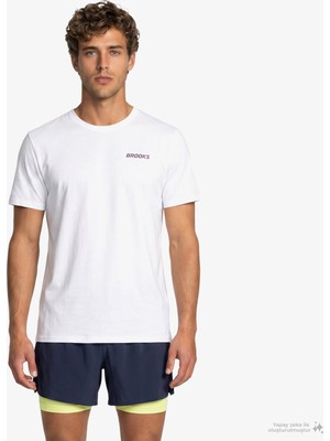 Brooks Graphic Short Sleeve Erkek Beyaz T-Shirt