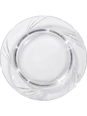 Omeyva Şeffaf Mika Plastik Tabak - Parti Sunum Yemek Tabağı - Yuvarlak - 26 Cm. - 18 Adet